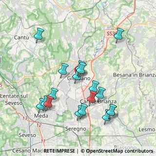 Mappa Via Savio Domenico, 20833 Giussano MB, Italia (3.91222)
