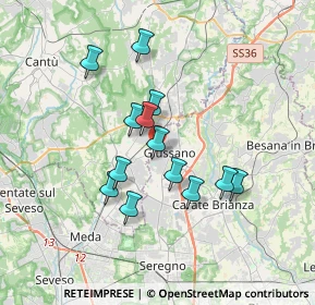 Mappa Via Ugo la Malfa, 20833 Giussano MB, Italia (2.91923)