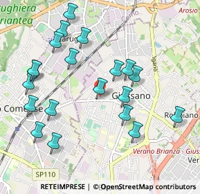 Mappa Via Ugo la Malfa, 20833 Giussano MB, Italia (1.052)