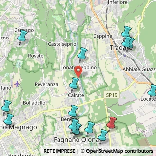Mappa Via per Lonate, 21050 Cairate VA, Italia (3.165)
