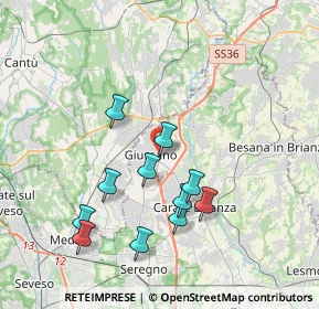 Mappa Via Francesco Baracca, 20833 Giussano MB, Italia (3.57364)
