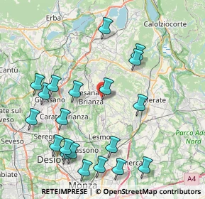 Mappa Via Giuseppe Garibaldi, 23880 Casatenovo LC, Italia (9.2335)