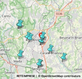 Mappa Via Damiano Chiesa, 20833 Giussano MB, Italia (3.52167)