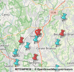 Mappa Via Damiano Chiesa, 20833 Giussano MB, Italia (4.89636)