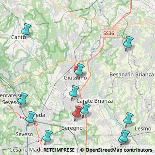 Mappa Via Damiano Chiesa, 20833 Giussano MB, Italia (6.21)