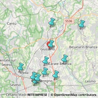 Mappa Via Damiano Chiesa, 20833 Giussano MB, Italia (4.91364)