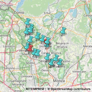 Mappa Via Damiano Chiesa, 20833 Giussano MB, Italia (6.36579)