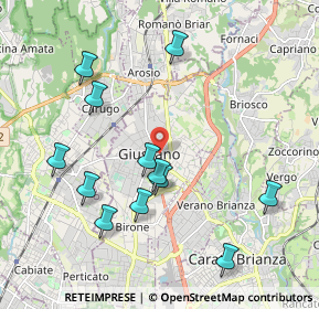 Mappa Via Damiano Chiesa, 20833 Giussano MB, Italia (2.06833)