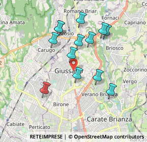 Mappa Via Damiano Chiesa, 20833 Giussano MB, Italia (1.69462)