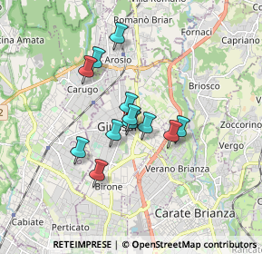 Mappa Via Damiano Chiesa, 20833 Giussano MB, Italia (1.25833)