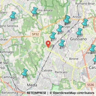 Mappa Via dei Platani, 22066 Mariano Comense CO, Italia (2.7925)