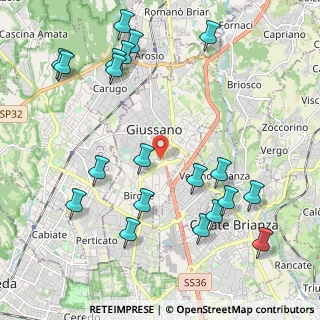 Mappa Via Dispersi in Guerra, 20833 Giussano MB, Italia (2.4905)