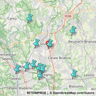 Mappa Via Dispersi in Guerra, 20833 Giussano MB, Italia (4.85545)