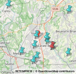 Mappa Via Dispersi in Guerra, 20833 Giussano MB, Italia (4.44417)