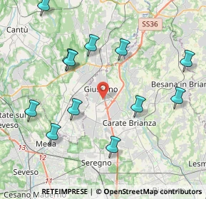 Mappa Via Dispersi in Guerra, 20833 Giussano MB, Italia (4.51167)