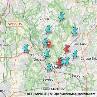 Mappa Via Giovanni Bizzozzero, 20823 Lentate sul Seveso MB, Italia (3.63333)
