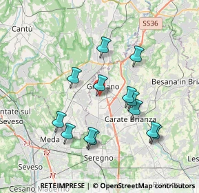 Mappa Via Carlo Porta, 20833 Giussano MB, Italia (3.47385)