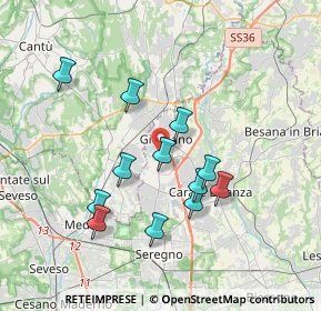 Mappa Via Carlo Porta, 20833 Giussano MB, Italia (3.29833)
