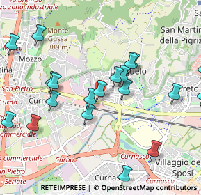 Mappa Via Antonio Meucci, 24035 Curno BG, Italia (1.1125)