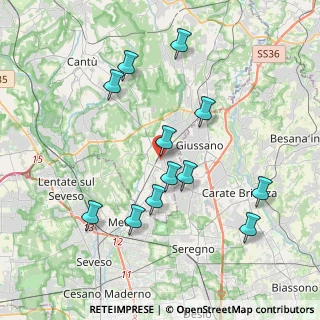 Mappa Via Battisti Cesare, 22066 Mariano Comense CO, Italia (3.82833)