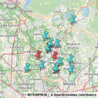 Mappa Via Monsignor Paolo Borroni, 22066 Mariano Comense CO, Italia (6.38667)