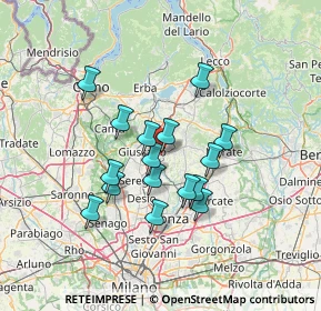 Mappa Via Rossini, 20842 Besana in Brianza MB, Italia (11.16625)