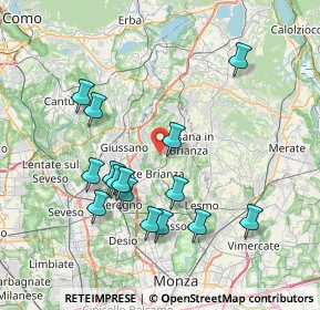Mappa Via Rossini, 20842 Besana in Brianza MB, Italia (7.55867)