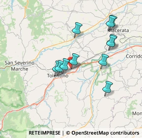 Mappa Via Rossini, 62029 Tolentino MC, Italia (7.00909)