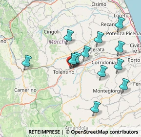 Mappa Via Rossini, 62029 Tolentino MC, Italia (14.62692)