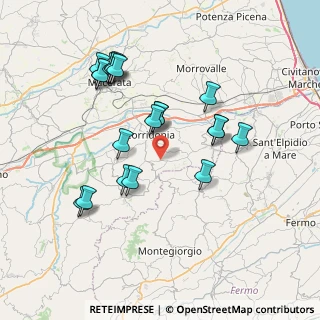Mappa Contrada Pacigliano, 62014 Corridonia MC, Italia (7.6535)