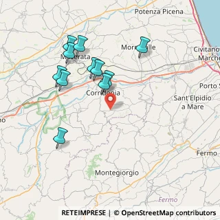 Mappa Contrada Pacigliano, 62014 Corridonia MC, Italia (7.87364)
