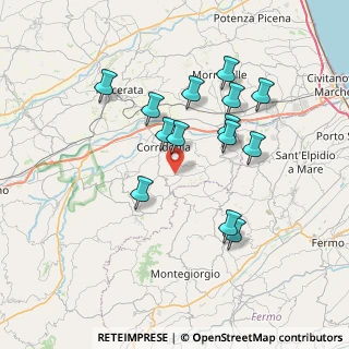 Mappa Contrada Pacigliano, 62014 Corridonia MC, Italia (7.00429)
