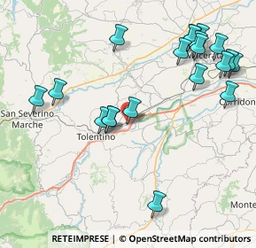 Mappa Via Arnaldo Belluigi, 62029 Tolentino MC, Italia (9.8365)