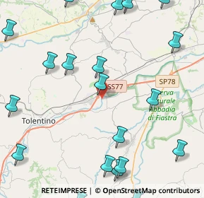 Mappa Raccordo Autostradale Tolentino-Civitanova Marche, 62029 Tolentino MC, Italia (6.2485)