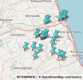 Mappa Via Fermana Nord, 63812 Montegranaro FM, Italia (6.3975)