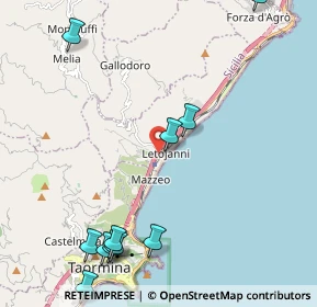 Mappa A18 Messina - Catania, 98037 Letojanni ME, Italia (3.08818)