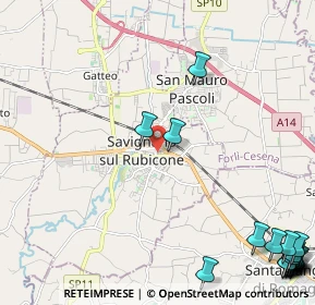 Mappa Via Fratelli Rosselli, 47039 Savignano Sul Rubicone FC, Italia (3.8435)