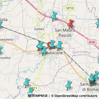 Mappa Via Cesare Battisti, 47039 Savignano sul Rubicone FC, Italia (3.4415)