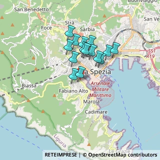Mappa Viale Nicolò Fieschi, 19123 La Spezia SP, Italia (1.33267)