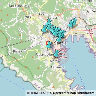 Mappa Viale Nicolò Fieschi, 19123 La Spezia SP, Italia (1.39333)