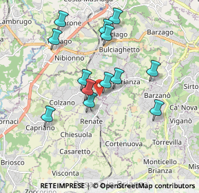 Mappa Via Giuseppe Garibaldi, 23893 Cassago Brianza LC, Italia (1.68462)