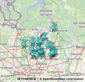 Mappa Via Giuseppe Garibaldi, 23893 Cassago Brianza LC, Italia (10.8765)