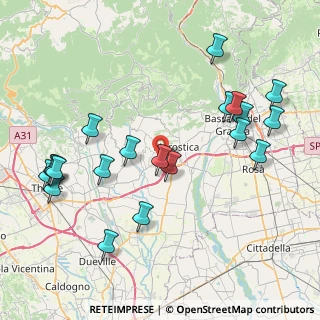 Mappa Via Luigi Einaudi, 36060 Pianezze VI, Italia (9.252)