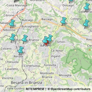 Mappa Via Monsignor Colli, 23891 Barzanò LC, Italia (3.14167)