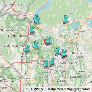 Mappa Via Guido Brighi, 22063 Cantù CO, Italia (7.14667)
