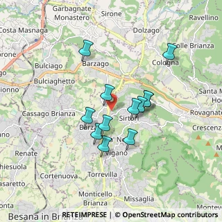 Mappa Via Gaetano Donizetti, 23891 Barzanò LC, Italia (1.39583)