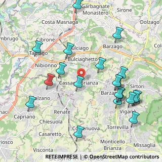 Mappa Via Rimembranze, 23893 Cassago Brianza LC, Italia (2.332)