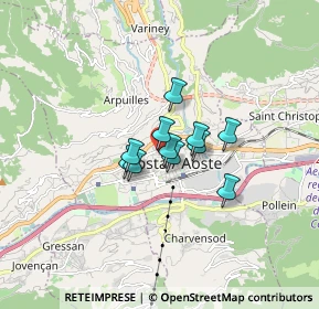 Mappa Via Martinet, 11100 Aosta AO, Italia (0.91909)