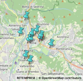 Mappa Via Monte Taddeo, 24011 Almé BG, Italia (1.36909)