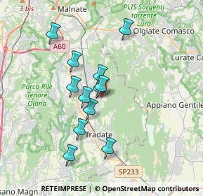 Mappa Via Fratelli Bandiera, 21040 Venegono Inferiore VA, Italia (2.95333)